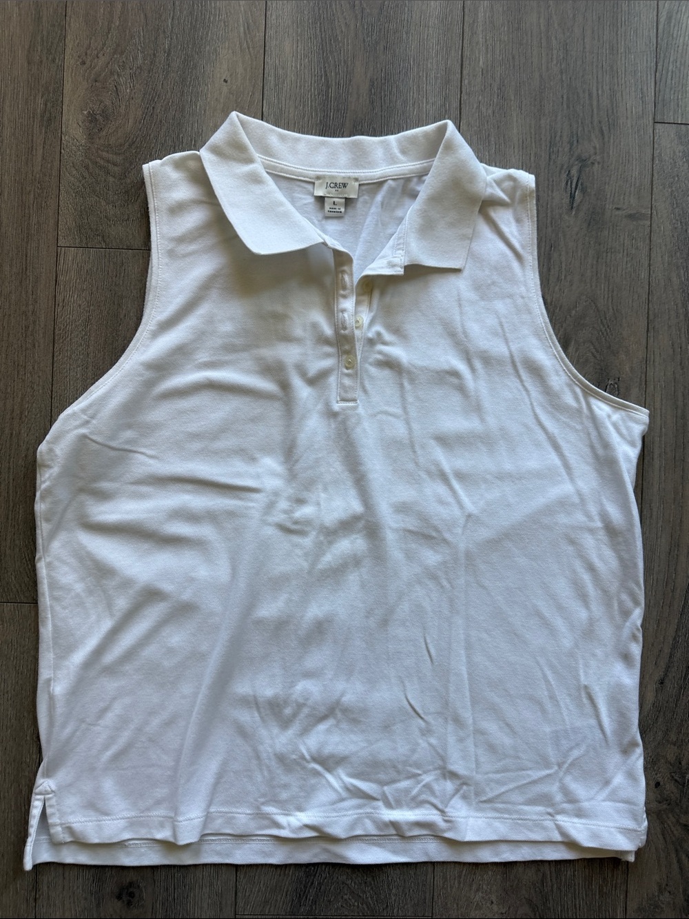 J. Crew White Sleeveless Polo Top